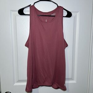 Sendara Tank Top Women's Large Pink Scoop Neck Tie Back Split Hem Activewear Gym